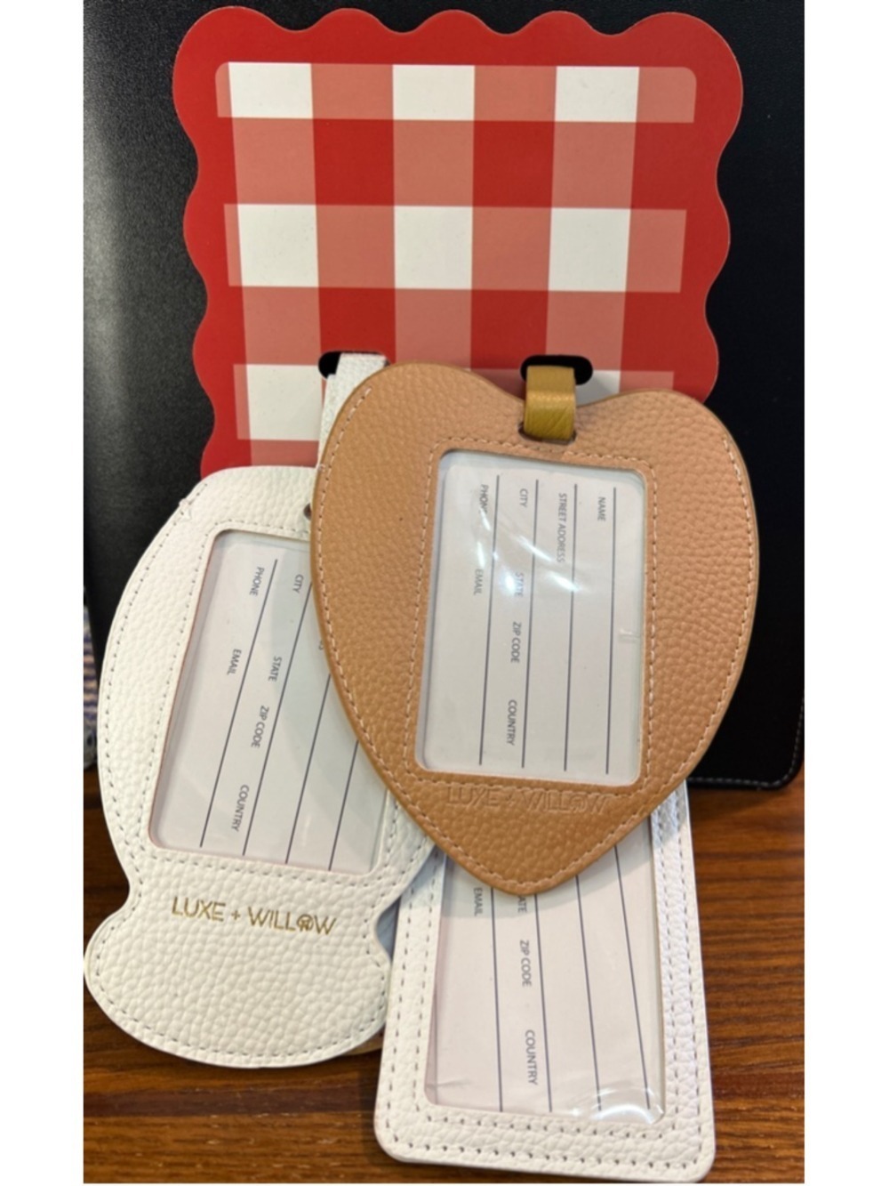 Women's Luxe + Willow Travel Bag Luggage Tag Set One Size White Orange - Picture 2 of 5